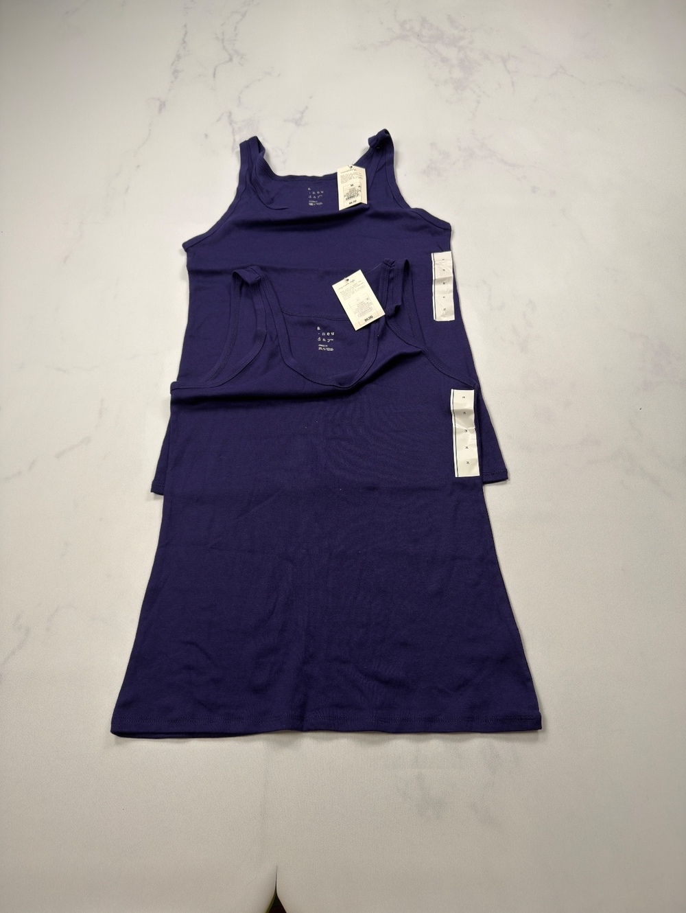 A New Day Tank Top Purple Scoop Neck Layering Basics Lot of 2 - Womens M NWT - Picture 2 of 6